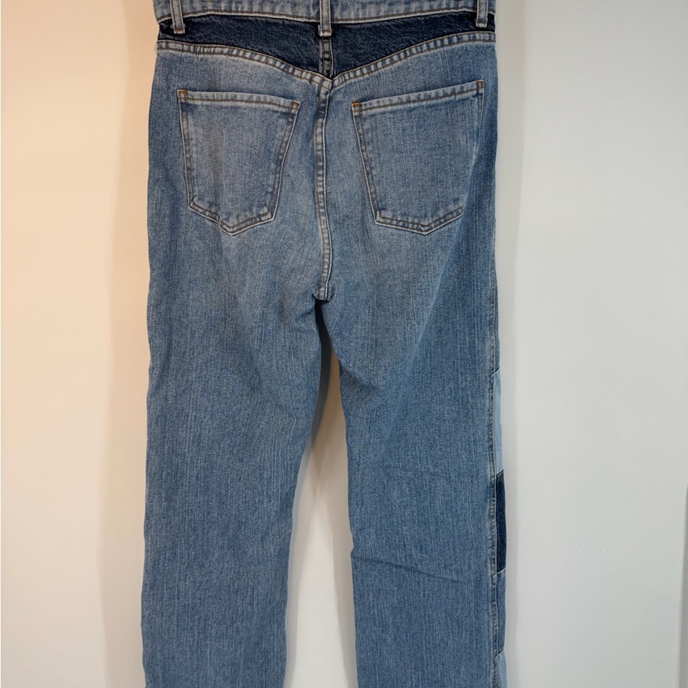 Revice Diagonal Patchwork Two Tone High Rise Deni… - image 2